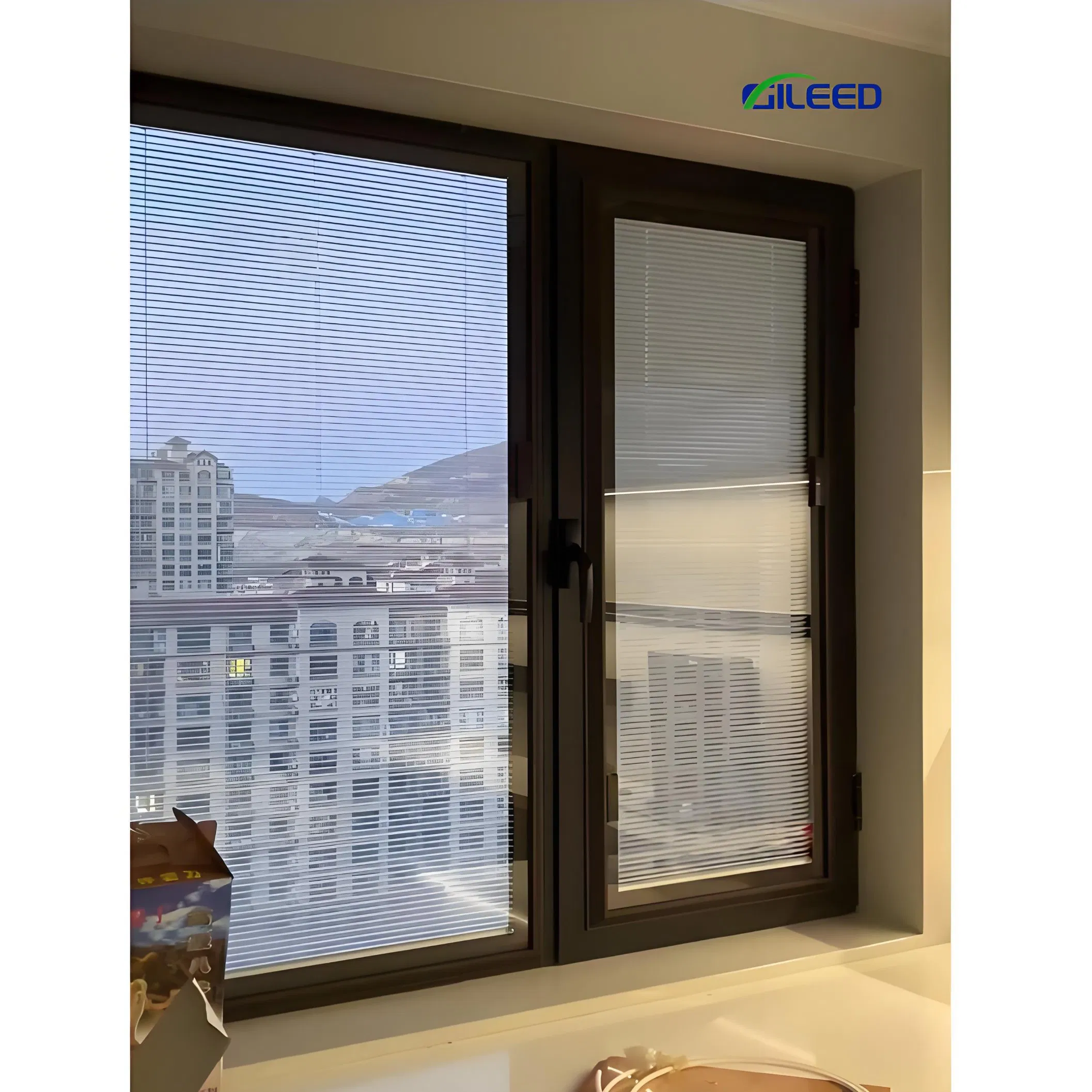 Double Glazed Aluminum Hollow Glass Sliding Windows Magnetic Control Shutter Blinds