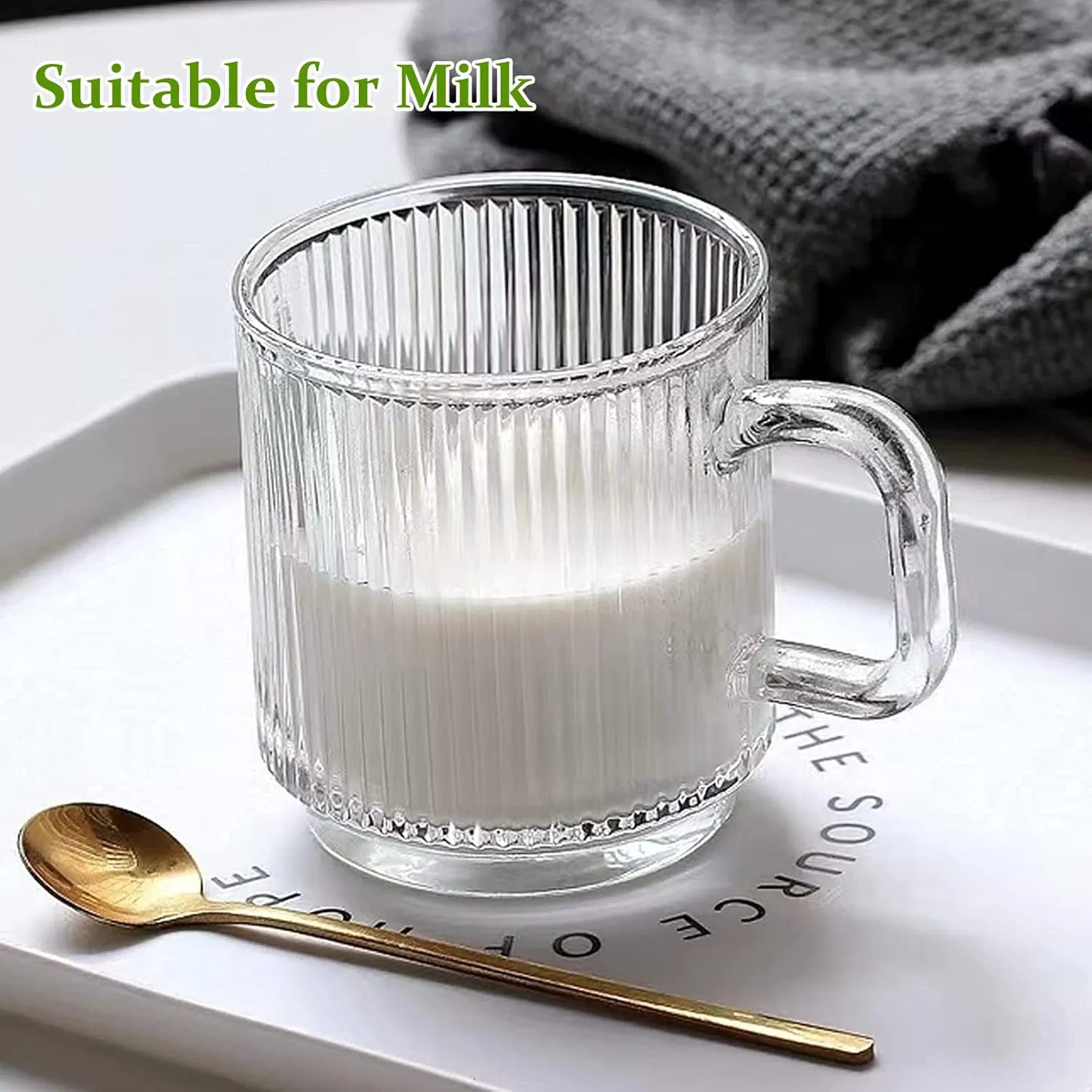 Стеклянная кофейная кружка 400 мл с бамбуковой крышкой