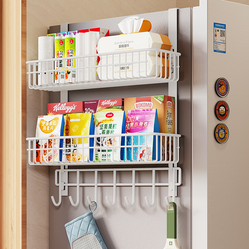 Hot Selling Seasoning Side Hanging Rack Multifunctional Storage Multi-Layer Kitchen Storage Refrigerator Rack