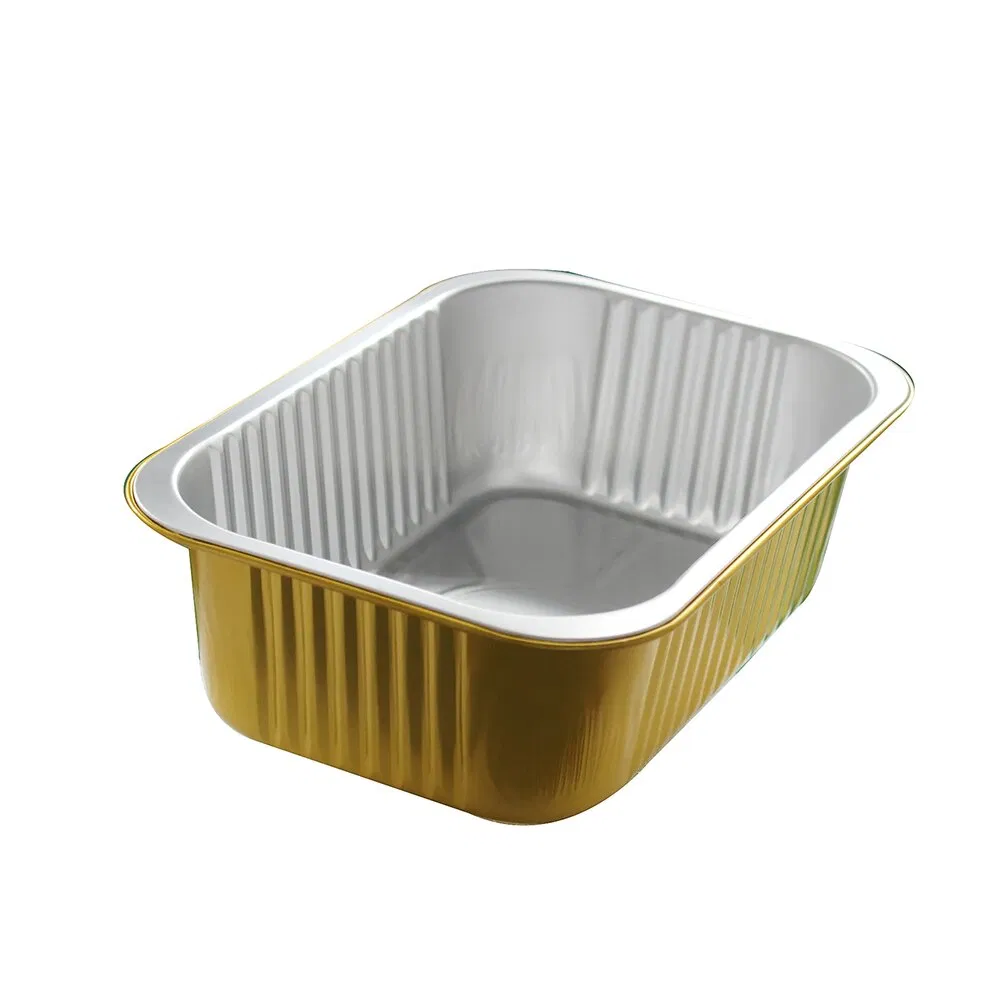 Fast Food Disposable Divided Aluminum Foil Container Food Packing Takeaway Foil Meal Bowl Containers