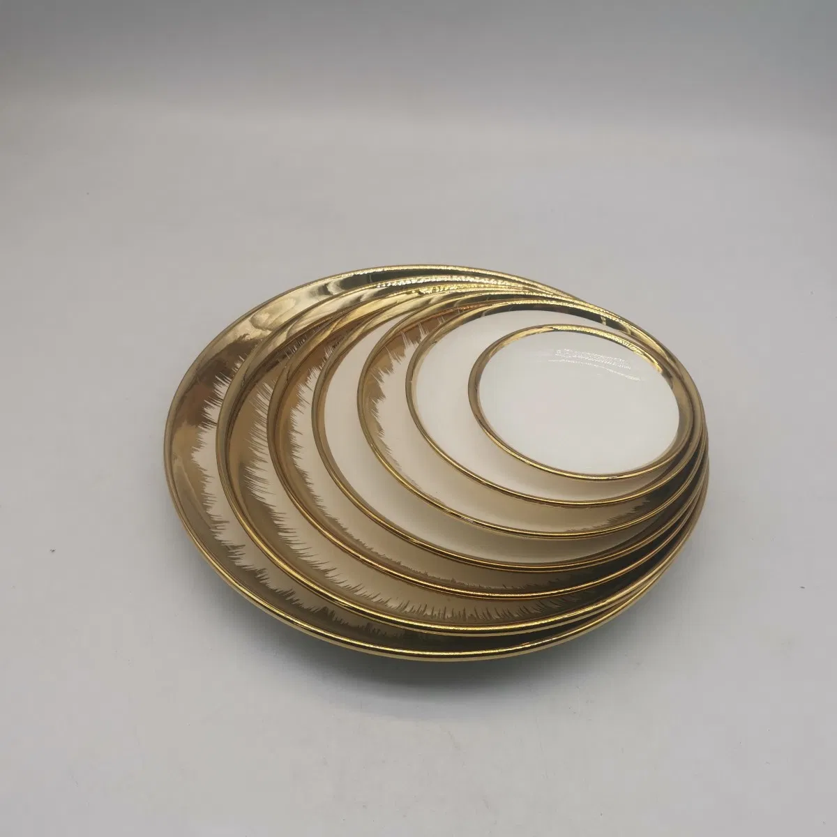 Fruit Plate Electroplating Golden 6"7"8"9"10"11"Porcelainware Stoneware Tableware