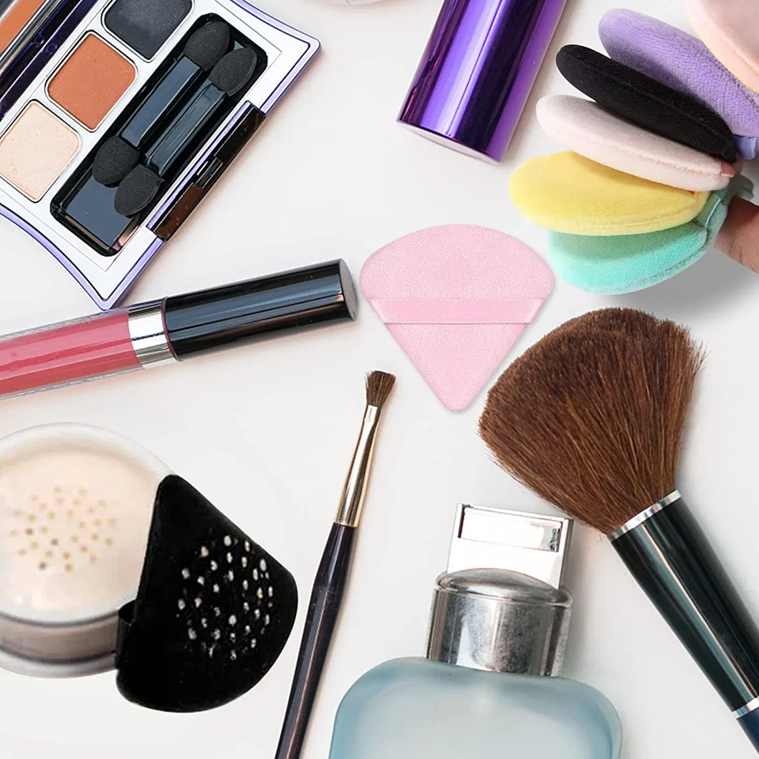 12 Pieces Powder Puff Face Triangle Makeup Puff for Loose Powder Soft Body Cosmetic Foundation Sponge