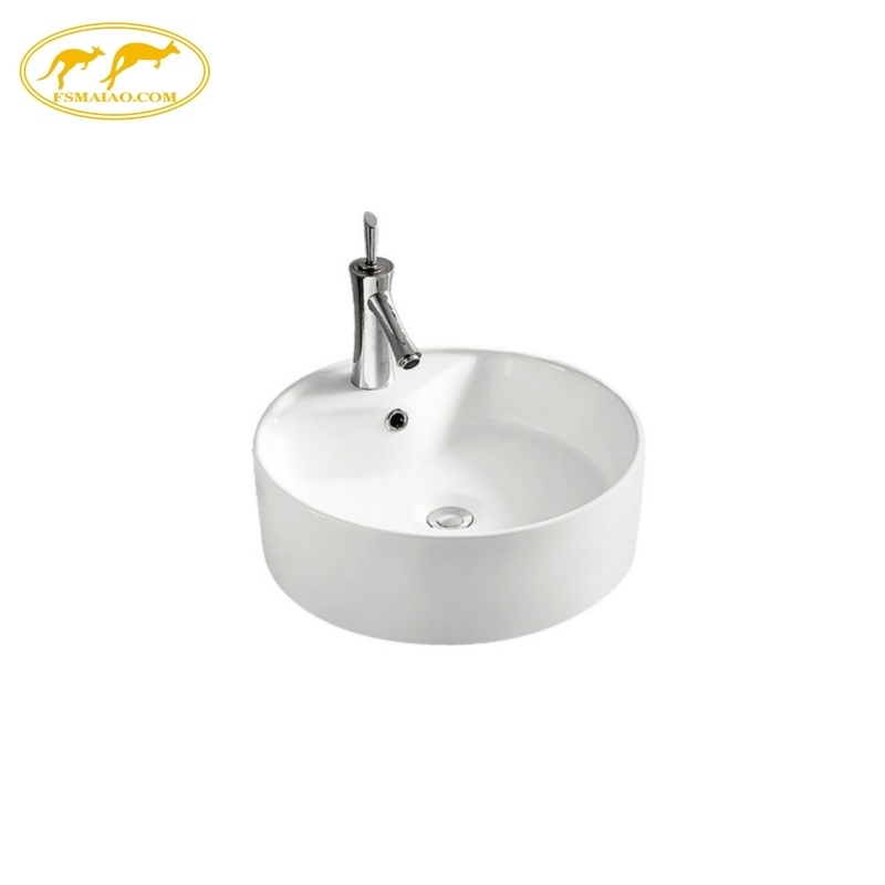 Simple Round Bathroom High Gle Finisazh Sanitary Wares Ceramic Art Basin