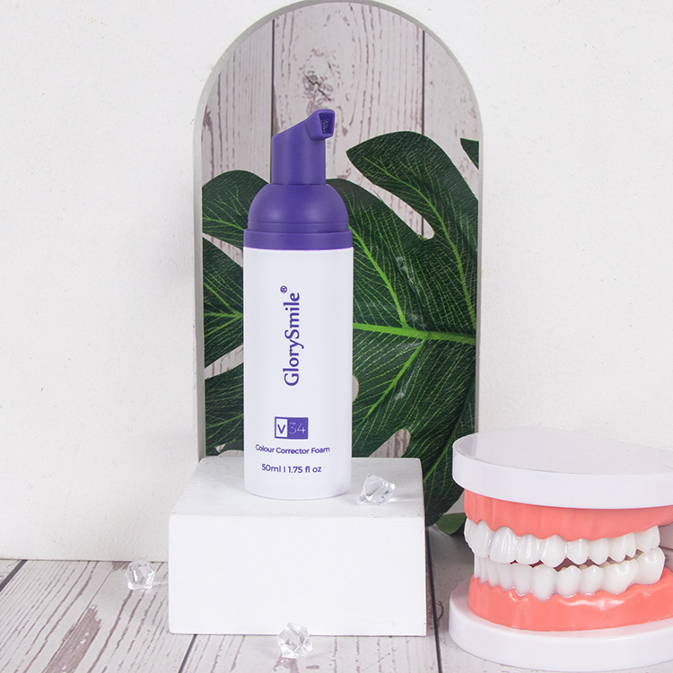 Customize 30ml Purple Hot Selling V34 Colour Corrector Teeth Whitening Mousse Foam