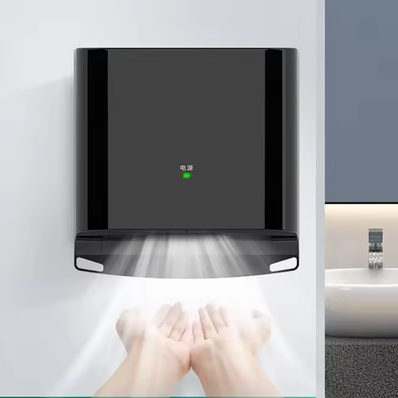 Hlk Black Hotel Wall-Mounted High-Speed Automatic Hand Dryer for Household Bathrooms