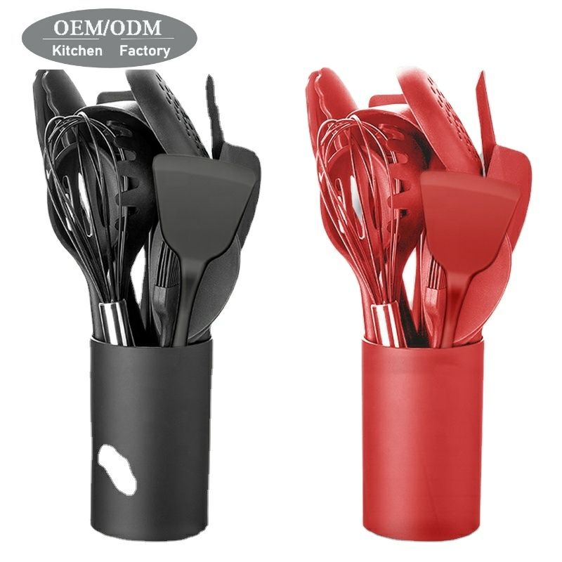 Heat Resistant Kitchen Utensils with Spatula Silicone Kitchen Gadgets Utensil Set