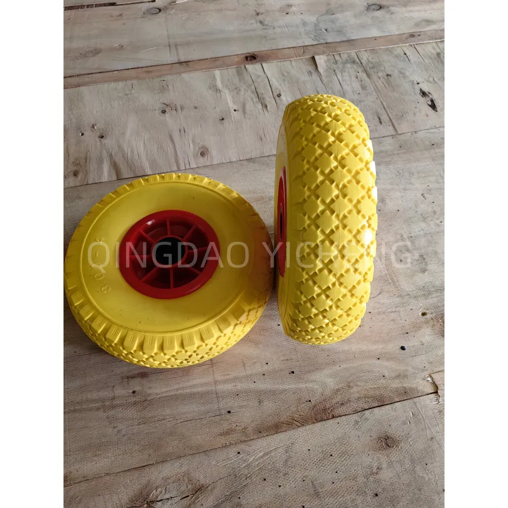 High Quality Wheel Wagon Tyre Red Rim Small Size 10X3.00-4 Pneumatic Rubber Wheelbarrow Tire Wheels