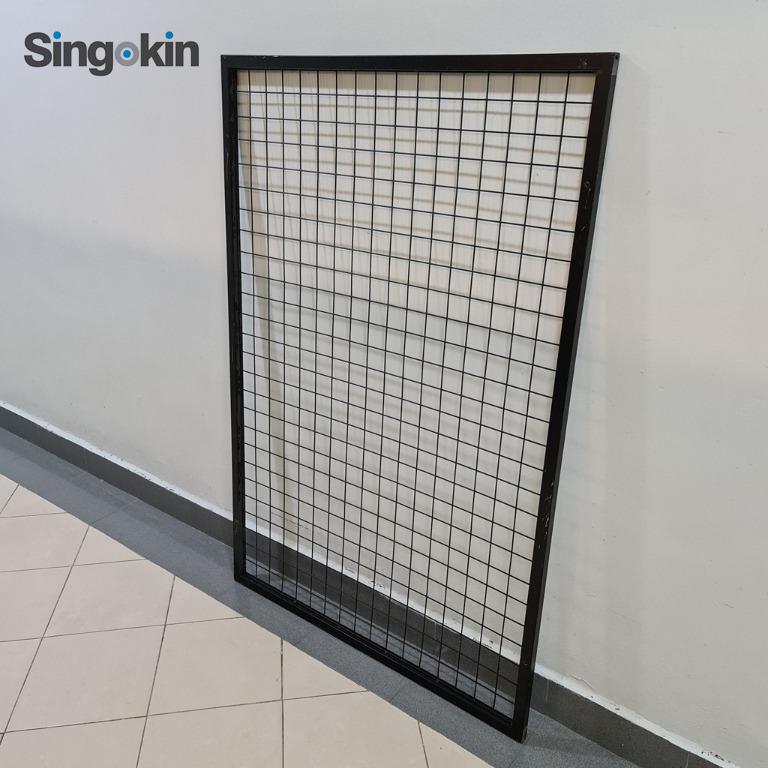 Black Powder Coated Framed Welded Wire Fence Panels Padel Court Wire Mesh Frame Panels