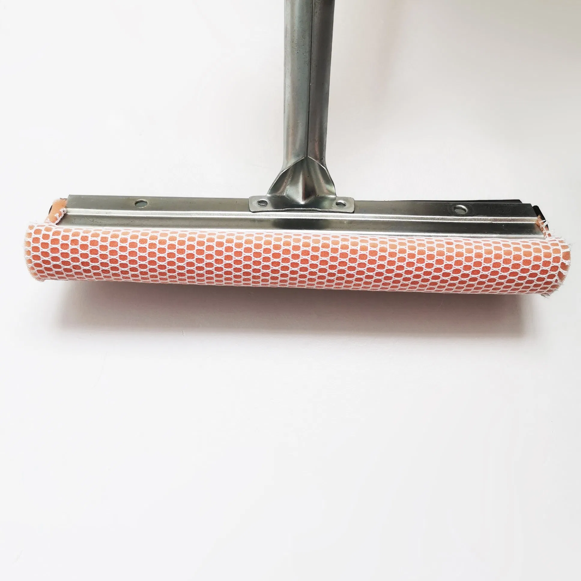 Window Squeegee and Windshield Cleaning Sponge and Rubber Squeege with Wooden Handle for Tough Clean 10"