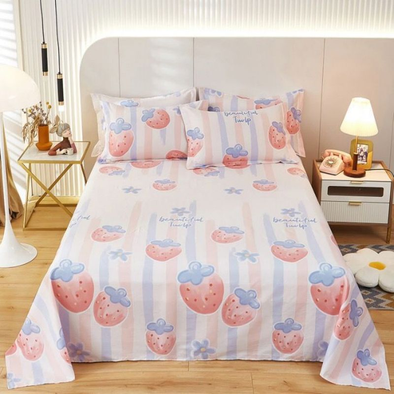 Hot Selling Home Textile 3 Pieces Bedding Set Bed Linen Coverlets Grey 100% Cotton Sabanas Bed Set 2 Soft Pillow Cases Pillowslips Bed Sheets Wholesale