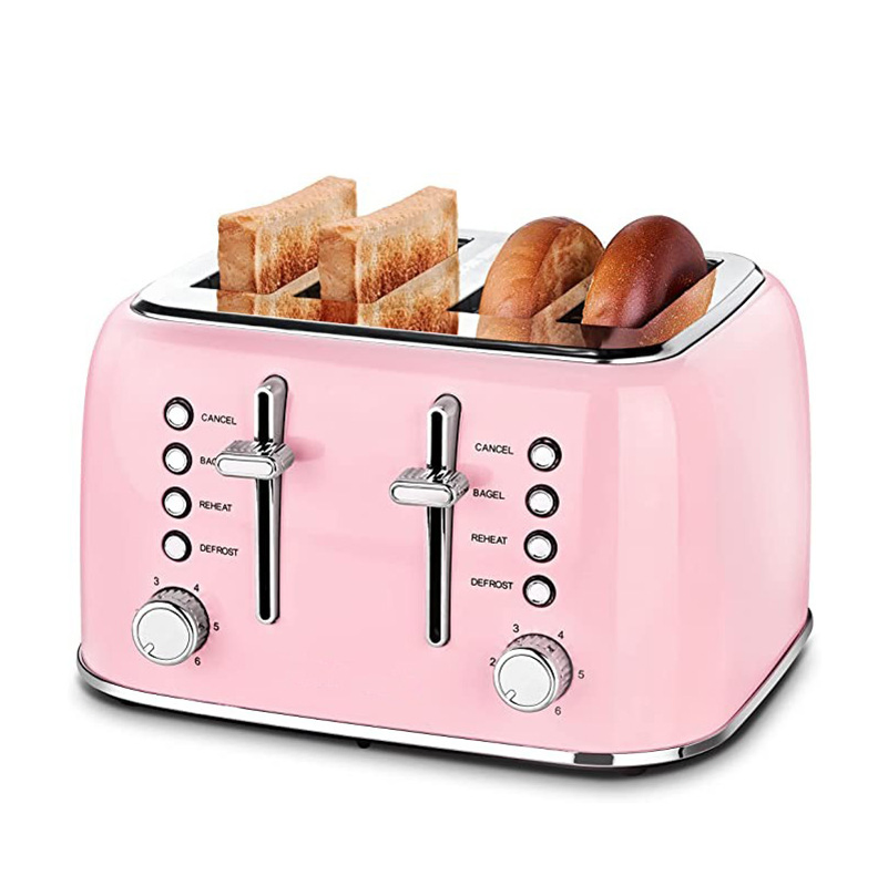 Macaron Bread Machine Household Breakfast Machine Stainless Steel 4 Pieces Toaster