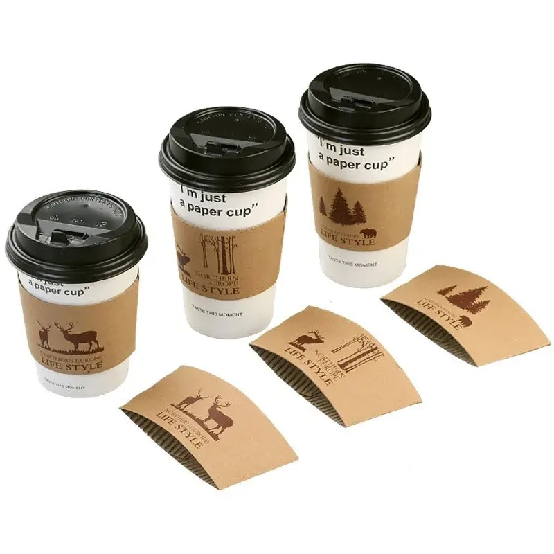 Держатель для бумажных стаканов 16oz, картонный, крафт