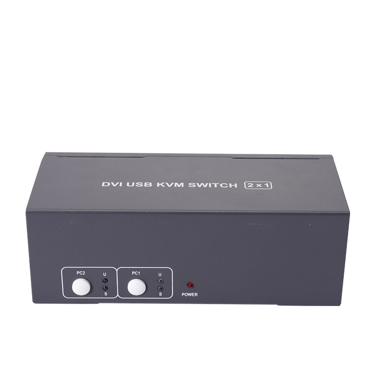 Kvm DVI Switch DVI 2 Port with Cable Kit and Supports 4kx2K@30Hz DVI1.0