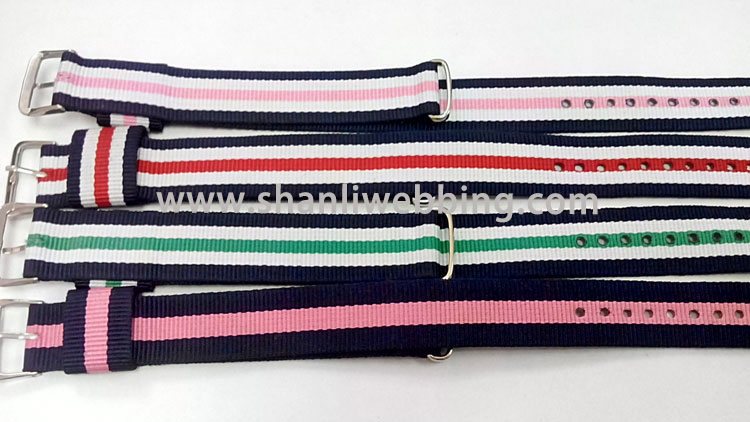 18mm Nato Watch Strap, Striped Polyester Watch Strap