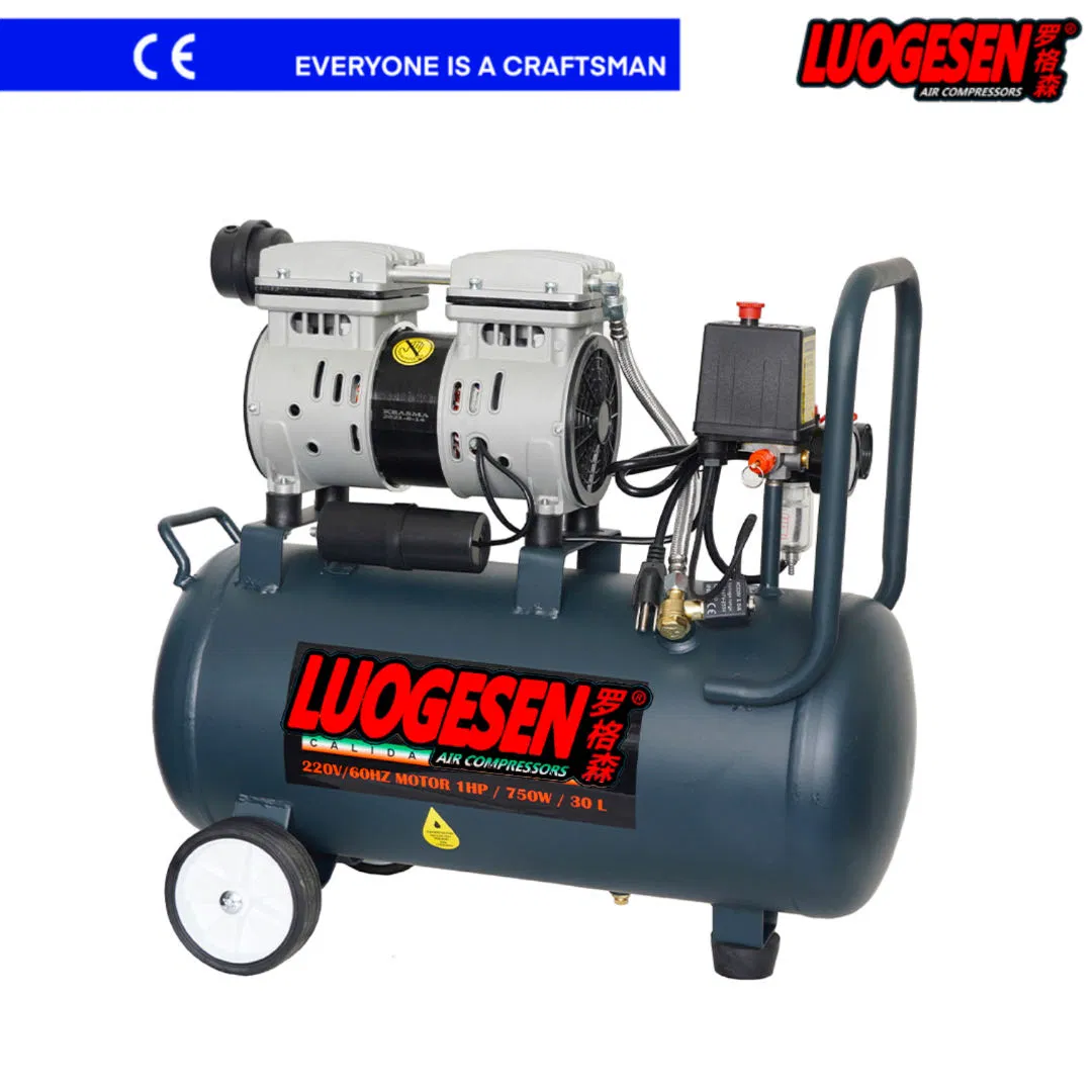 Поршневой безмасляный воздушный компрессор Luogesen 24л, 1390Вт