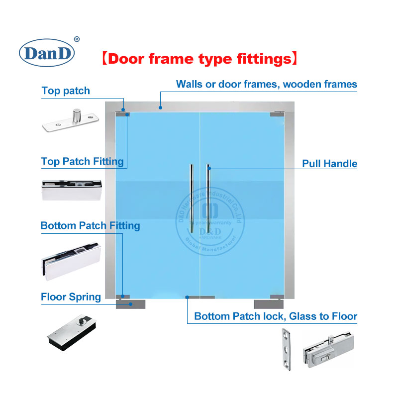 90 Degree Frameless SS304 Heavy Duty Spring Adjustable Door Hardware Fitting Brass Pivot Glass Clamp Clip Connector to Bathroom Shower Room Glass Door Hinge