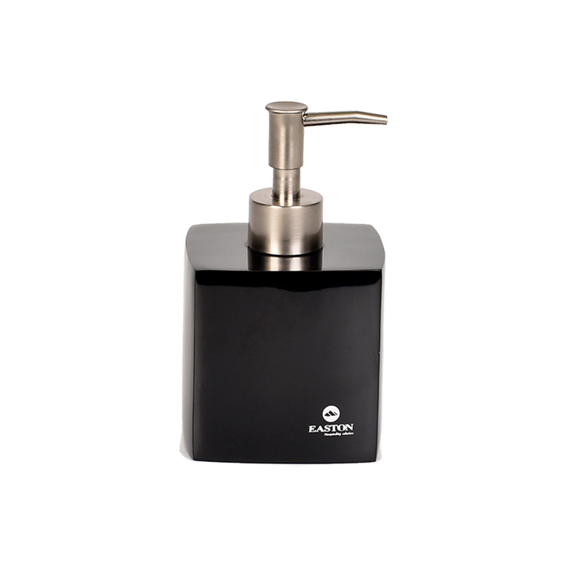 Hotel Bathroom Black Shiny Resin Soap Dispenser Wholesale