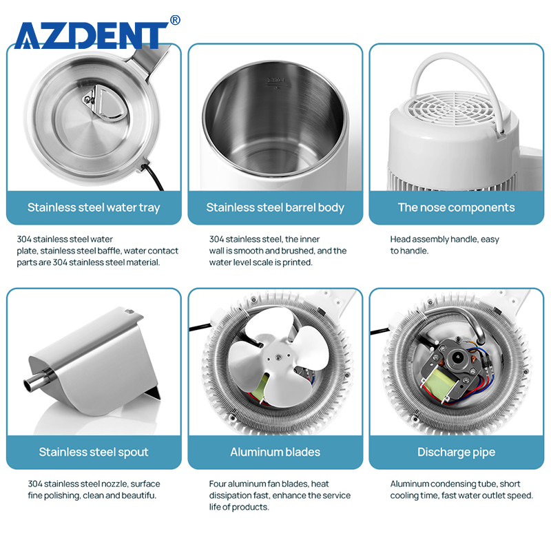 750W Home Countertop Water Distiller Machine with 4L Plastic Jug