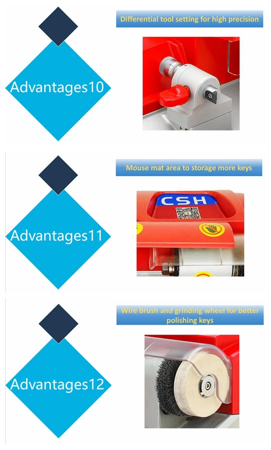 Csh006 Professional Key Cutting Machine for Flat Keys Cylinder and Car Locks and Cruciform Keys