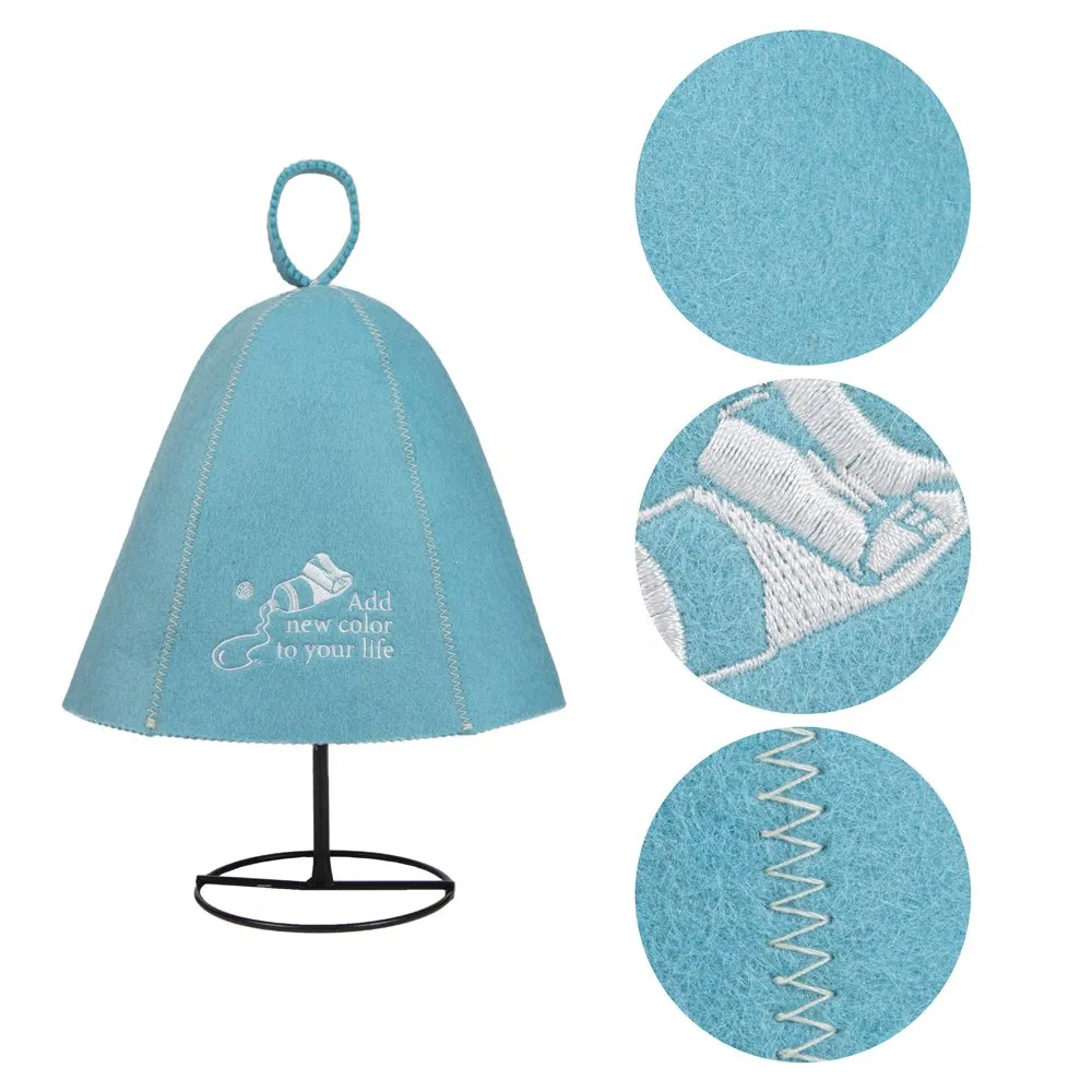 Wholesale Wool Color Custom Embroidery Thick Felt Sauna Hat