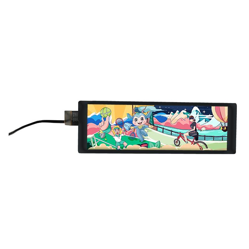 Sunlight Readable 7.84 Inch 1280*400 IPS 40pin Lvds High Brightness 1000nit Bar TFT LCD Touch Panel with Driver Board