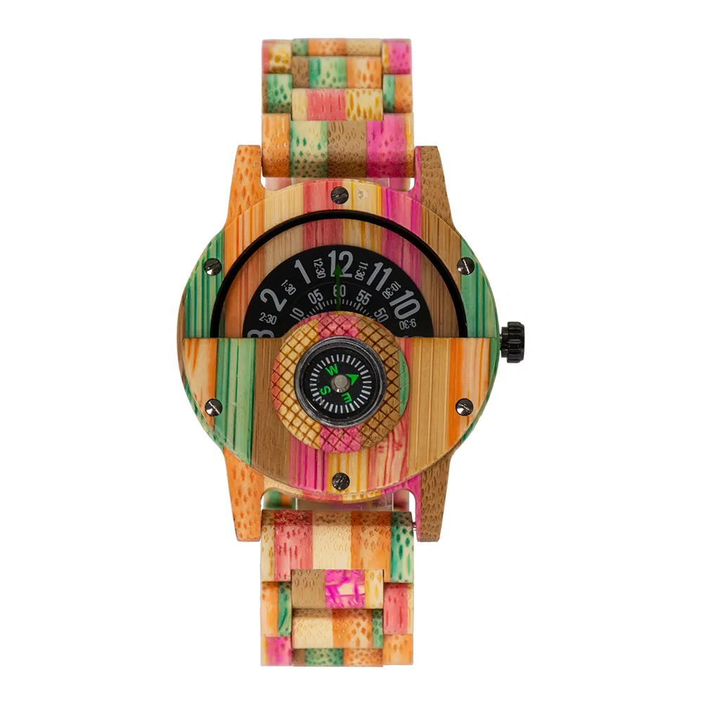 2023 Modern New Style Watch Supplier Bewell Online Shopping Unique Wood Watch Compass for Men Custom Logo Quartz Gshock