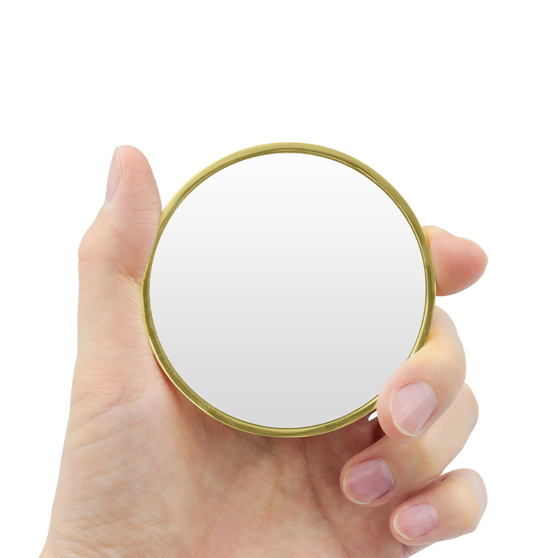 Professional Makeup Mirror Logo Customized Mini Vanity Mirror Foldable Metal Round Handheld Folding Gift Beauty Compact Small Makeup Mirror