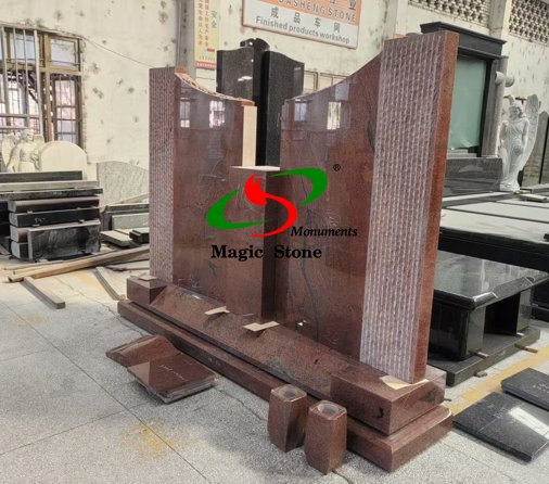 Wholesale Funeral Carved Granite Headstones Monuments Tree Design Slab Tombstone