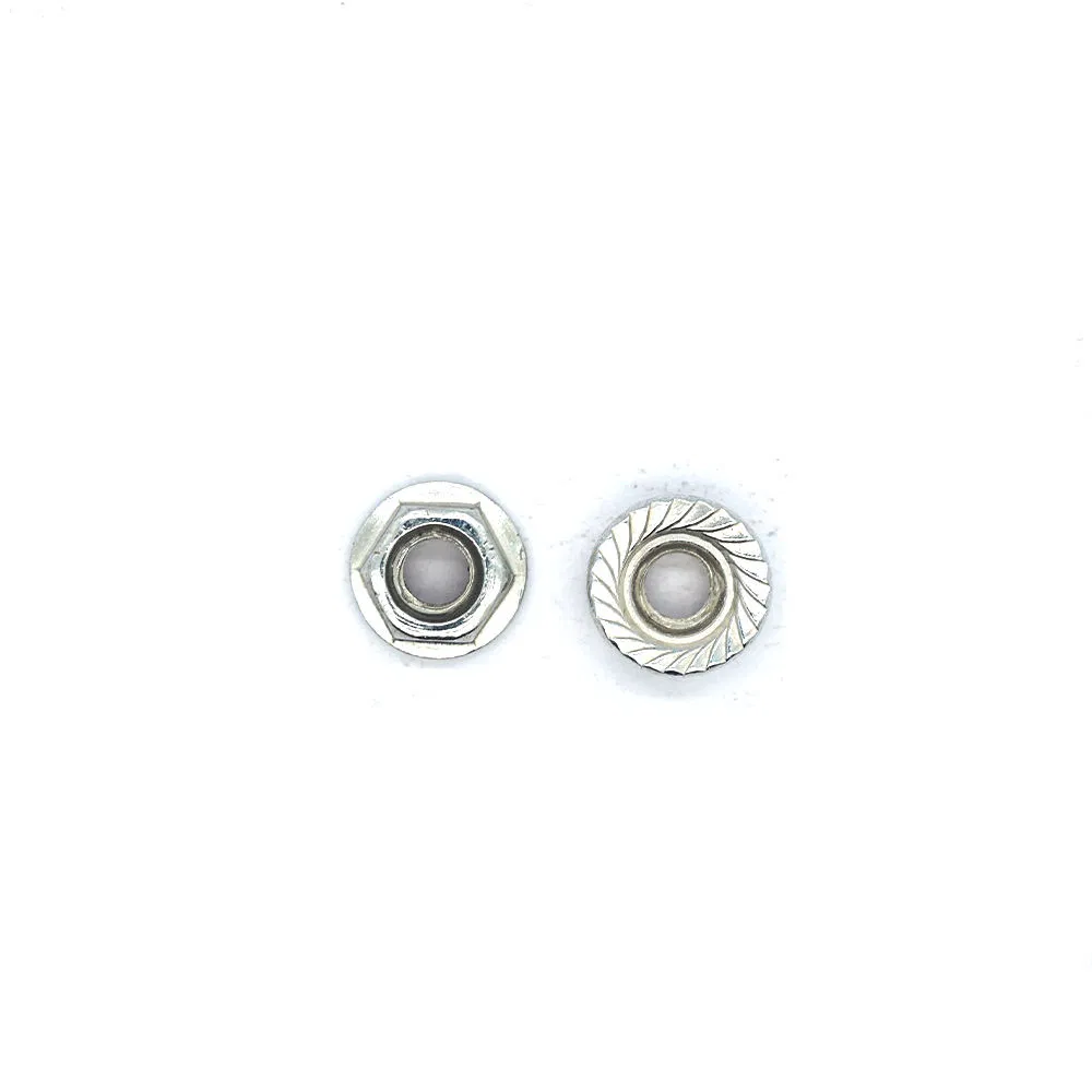Hexagon Head Self-Locking Flange Nuts with Flush Vertical Groove and Serration