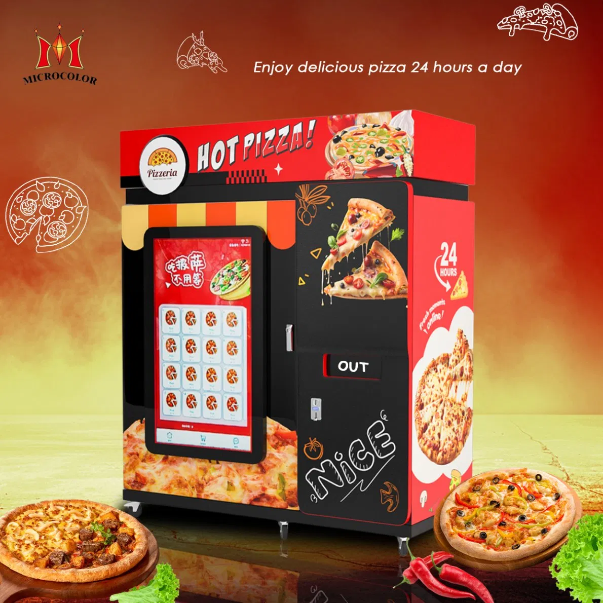 Pizza Vendor Machine Supplier Maquina Expendedora De Pizzas Self Service Vending Machine Fully Automatic Pizza Vending Machine