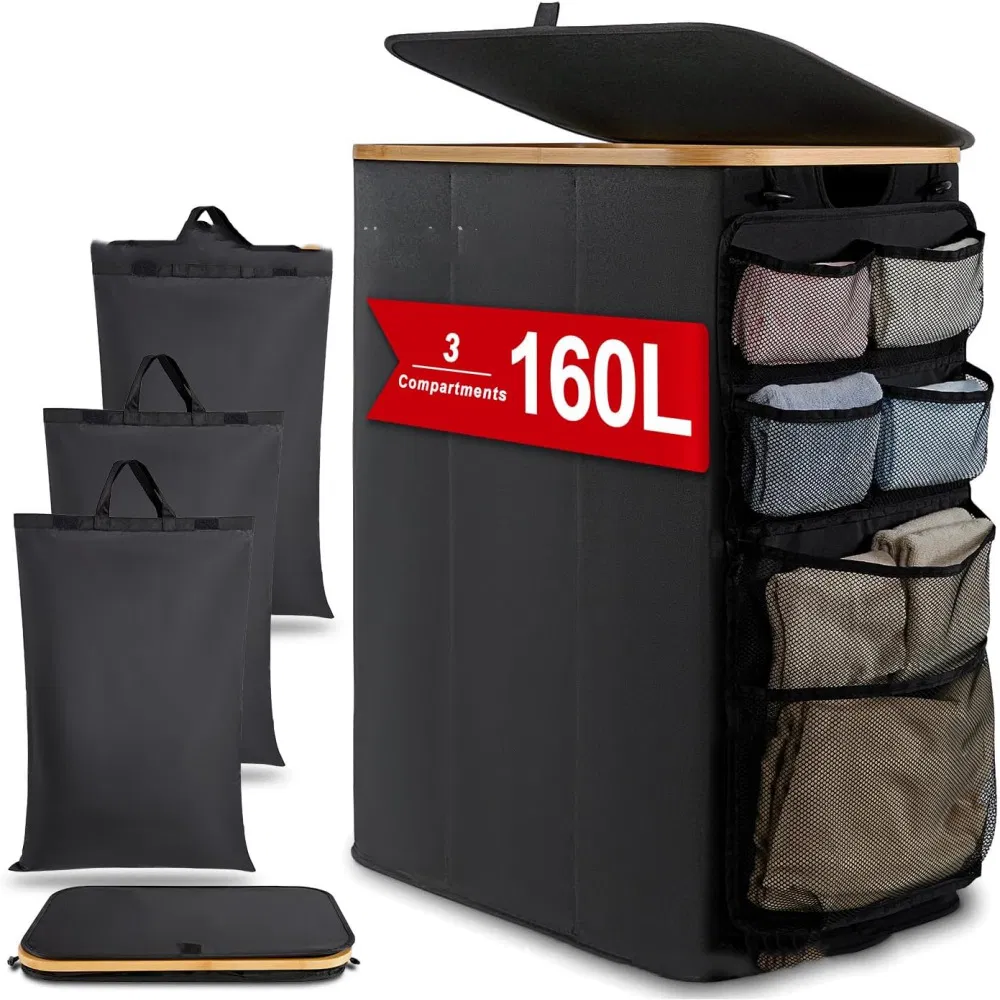 Cross-Border Bamboo Dirty Clothes Basket, Foldable Large-Capacity Miscellaneous Storage Basket, Laundry Basket