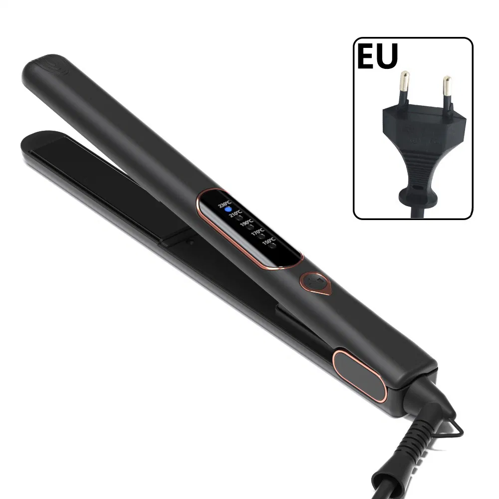 2025 PTC Heater 1 Inch LED Hair Straightener Flat Iron Hot Selling Middle East Electric 2 Hair Clips Glove for Household Use
