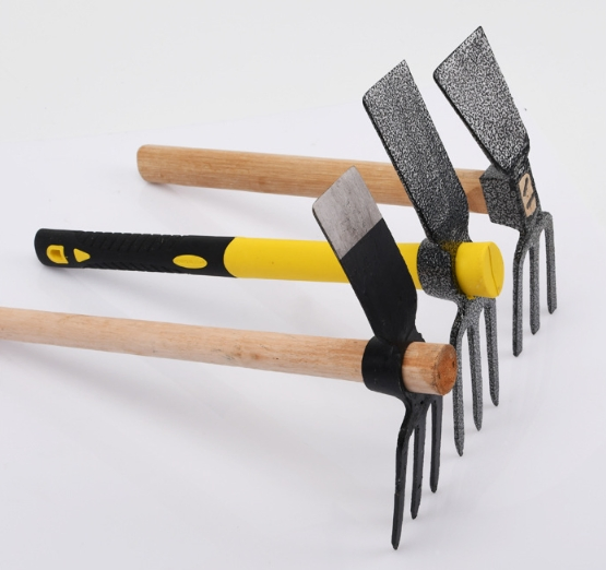Agricultural Small Hoe Carbon Steel Double Three-Tooth Rake Custom
