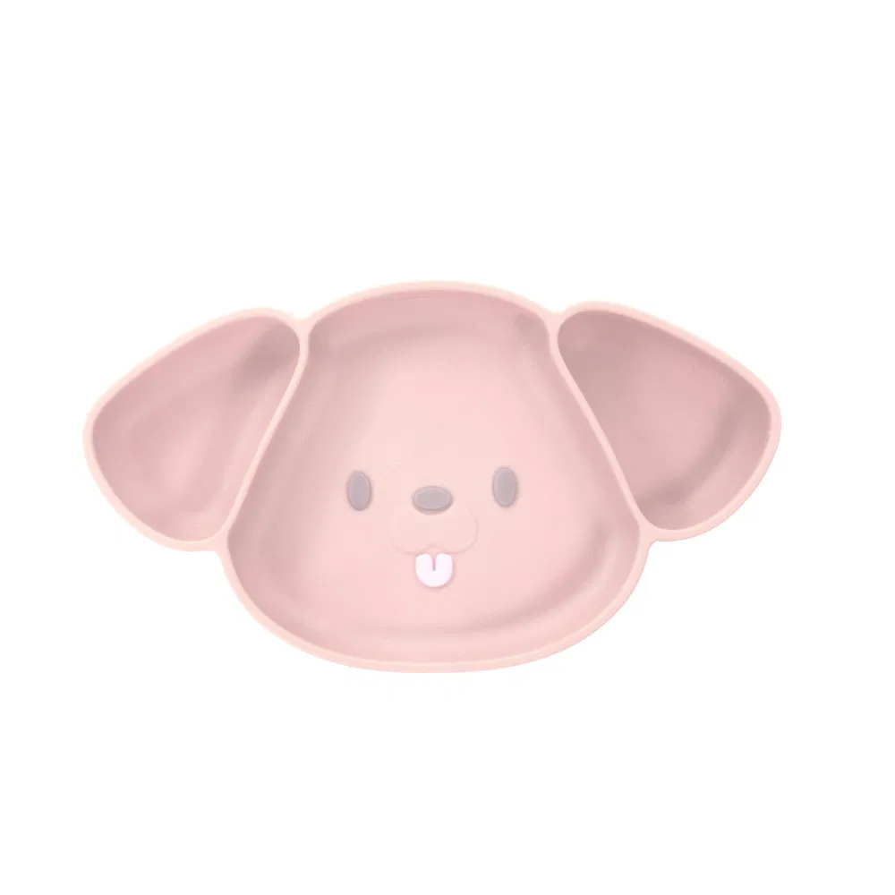 Silicone Divider Plates Baby Gift Animal Plates Baby Three Compartments Feeding Silicone Cutlery