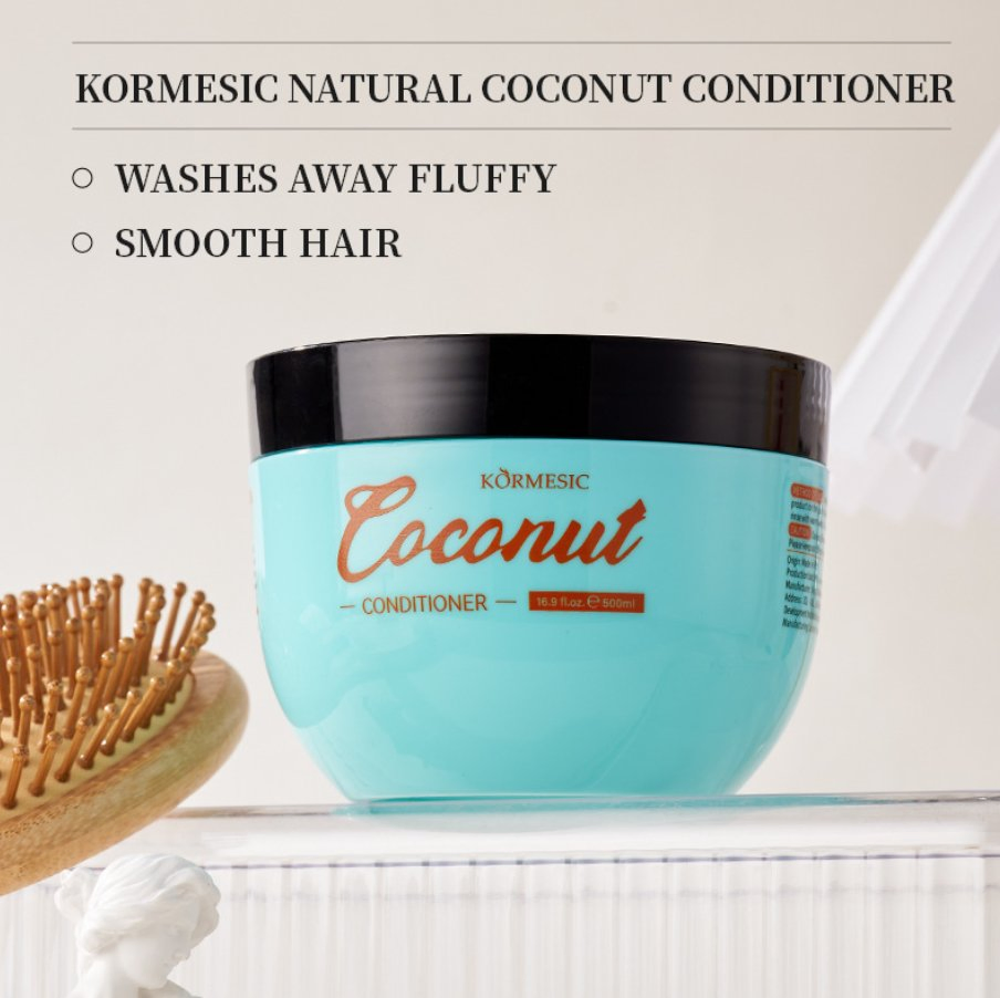 Online Wholesale and Retail 500ml Organic Herbal Hair Conditioner Nourishing Repair Smoothing Natural Coconut Gel/Oil Moisturizing for Curly Hair Hair Mask