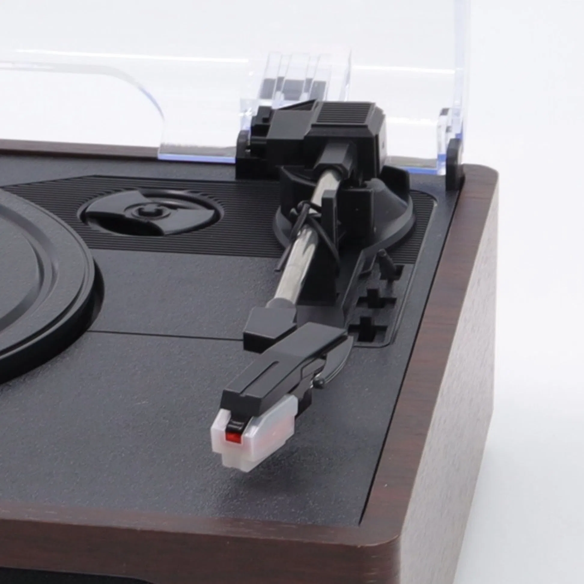 Деревянный проигрыватель винила с 3 скоростями и встроенными колонками