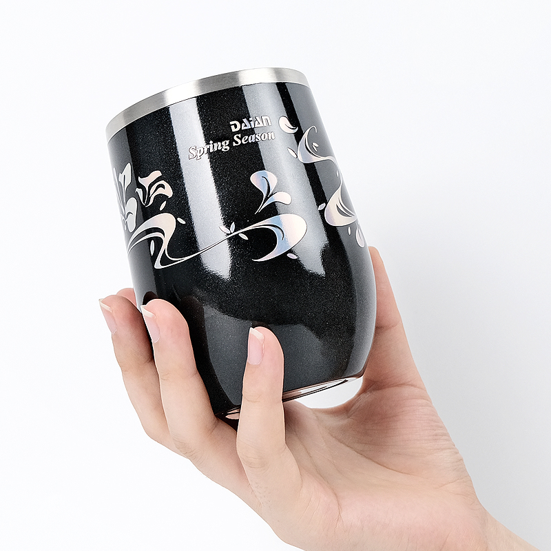 Customized 12oz Thermal Wine Glasses High-Quality Stainless Steel Wine Tumbler with Insulated Lid