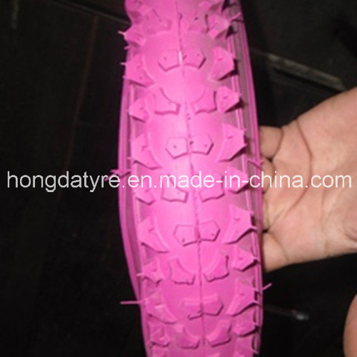 Детская велопокрышка розовая 24 дюйма