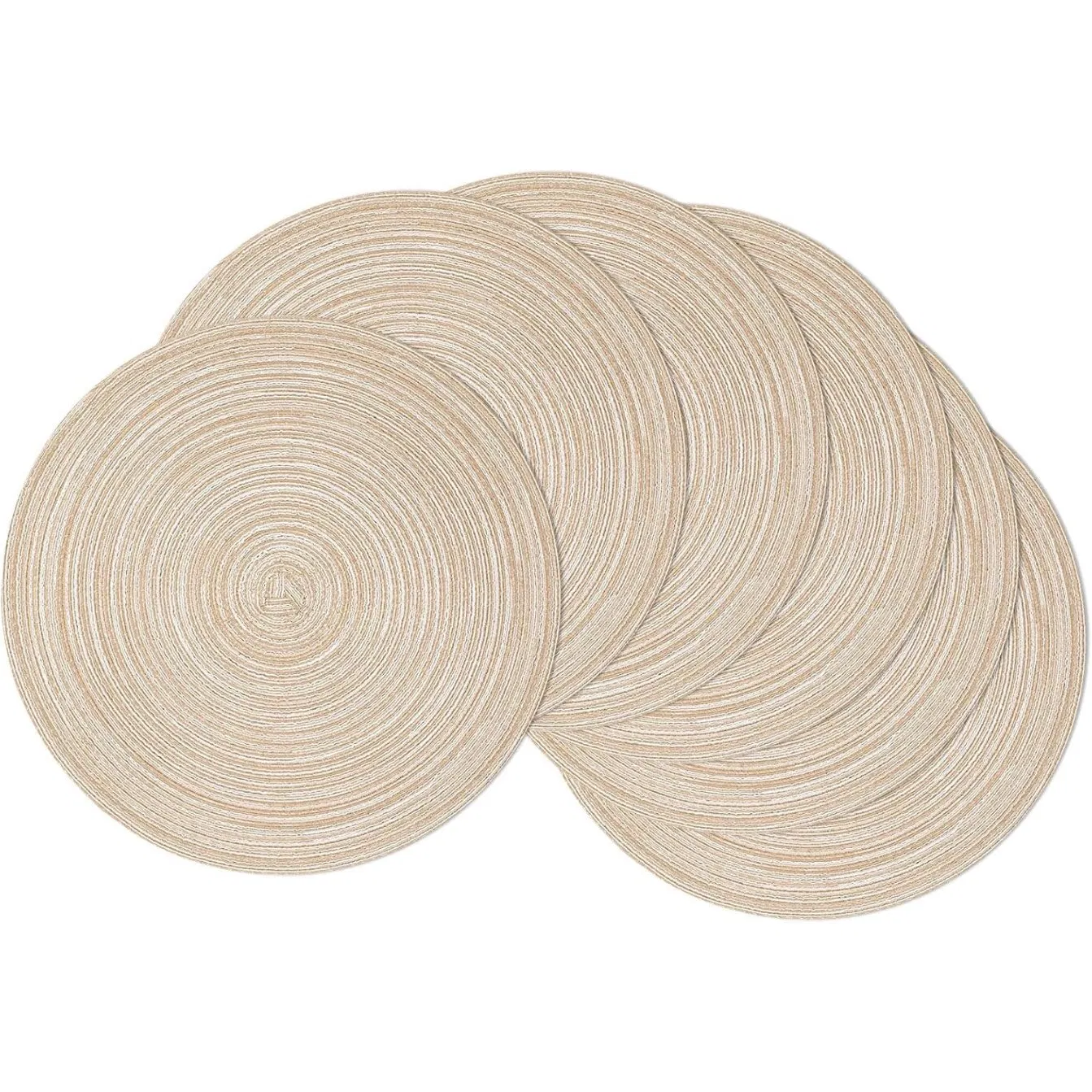 15 Inch Round Braided Non Slip Heat Resistant Washable Cotton Polyester Placemat