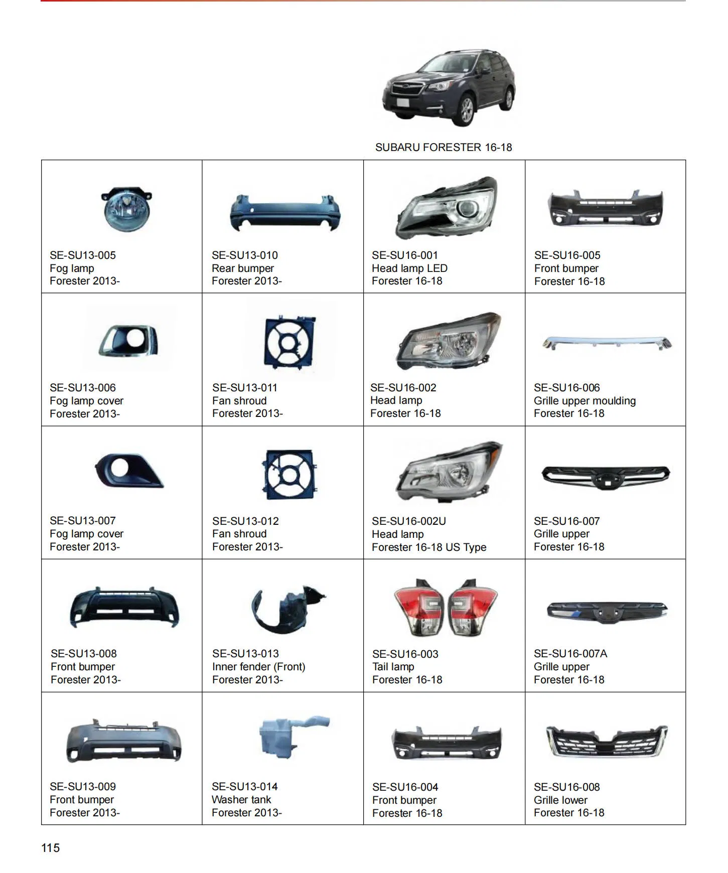 Передний бампер для Subaru Forester 2016-2018