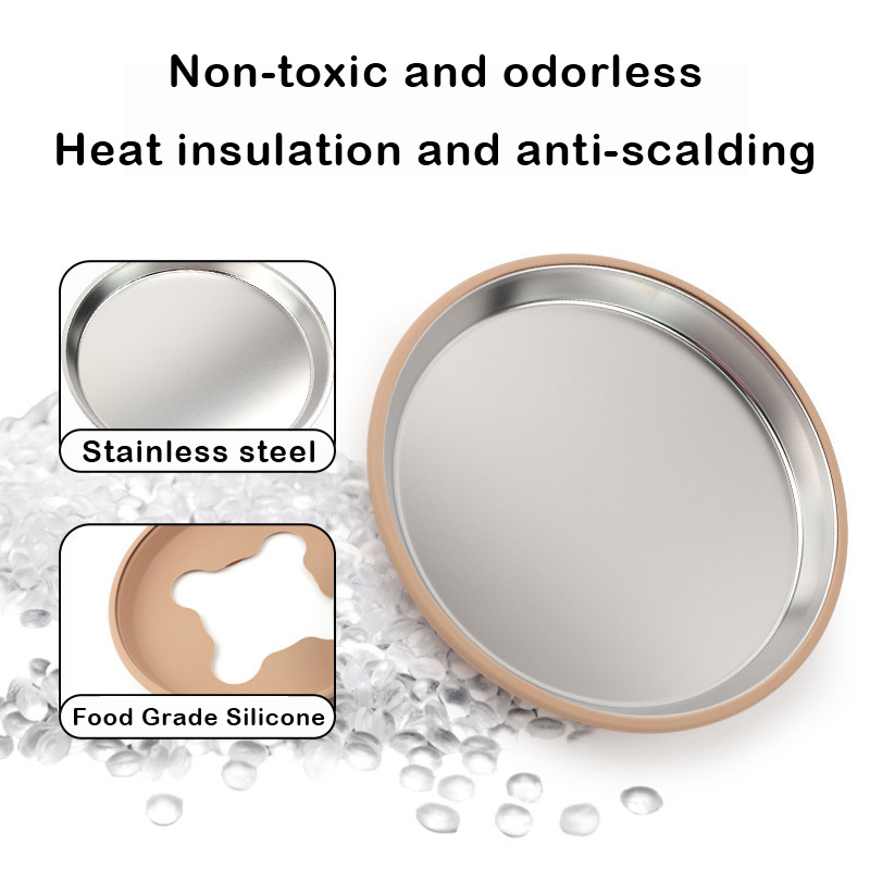 Stainless Steel Baby Bowls with Removable Silicone Shell Anti Scald Container for Food Feeding, Dishwasher Safe