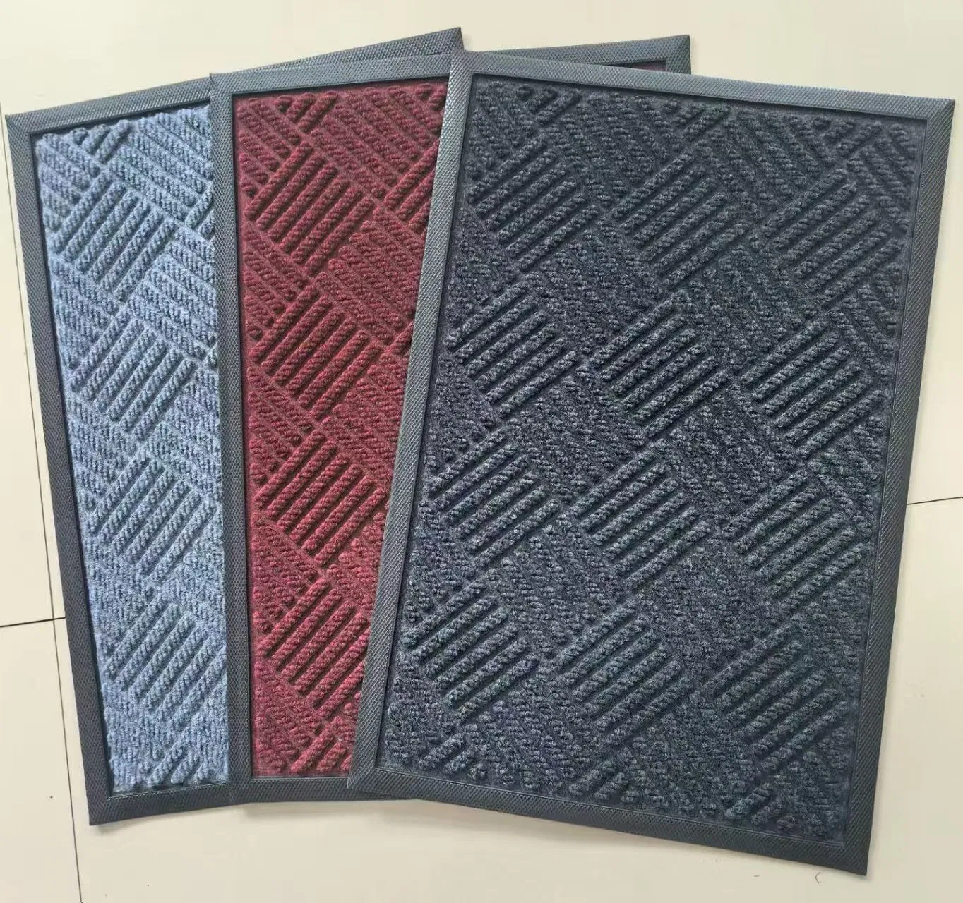 Geometric Print Fade Resistant OEM Bathroom Anti Slip Floor Mat