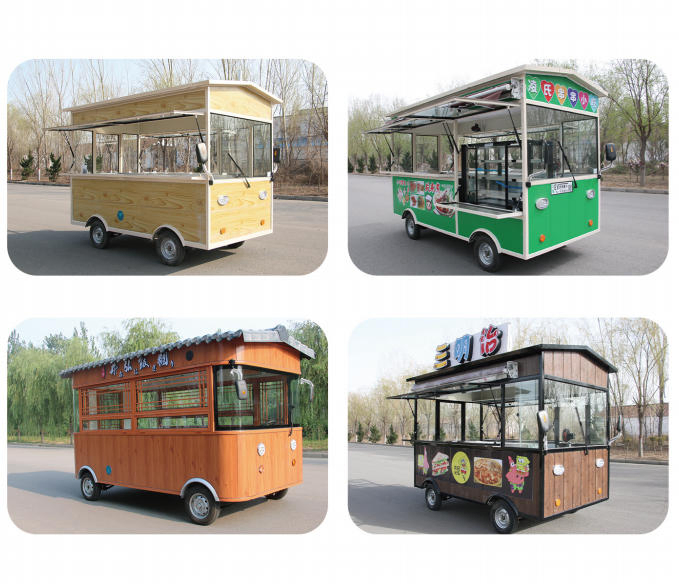 Commercial Restaurant Mobile Multi-Functional Stall Snack Cart Flying Wing Door Cloud Warehouse Food Cart for Cold Drinks Milk