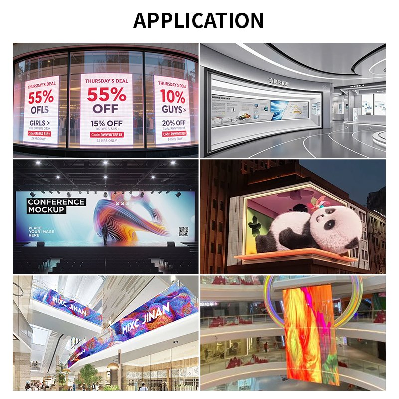 Transparent LED Display Customized Outdoor High Brightness Full Color P2.5 P3.91 P6.25 P20 Transparent LED Screen