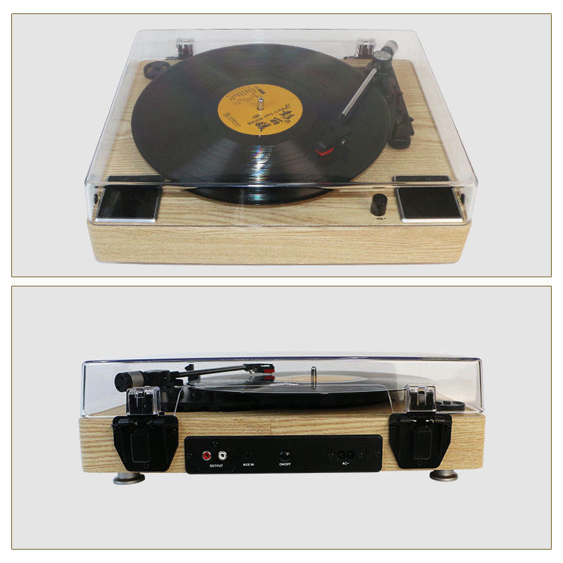 Настольный проигрыватель винила с деревянным корпусом