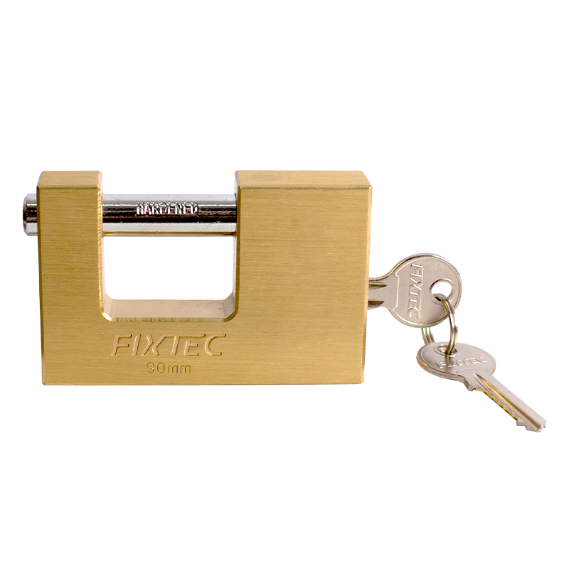 Fixtec Padlocks Manufacturer in China Heavy Duty 60mm/70mm/80mm/90mm Brass Block Padlock with Key