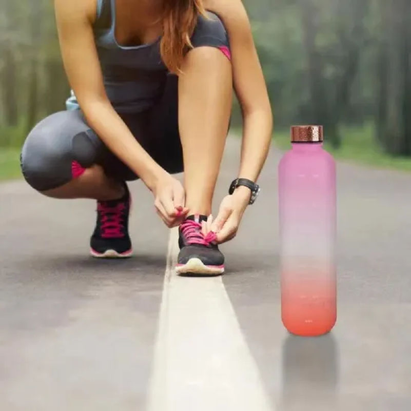 Frosted Water Bottle with Time Marker Motivational Drinking Bottle Tg012_6