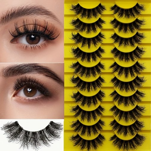 10 Pairs of Fluffy and Messy False Lashes for Eye Makeup