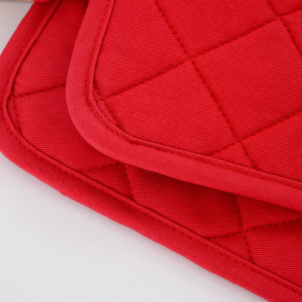 Cotton Pot Holder Made of Pure Cotton with Red Anti Scald and Thermal Insulation Properties