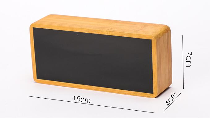 Table Desk Electronic LED Digital Bamboo Alarm Clock with Temperature